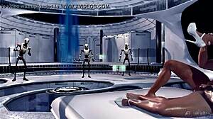 Teasing Shemale Sexbot in 3D Cartoon Animation Clip