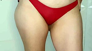 Naughty wife chooses lingerie for pleasure!