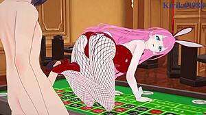 Mafuyu Kirisu says fuck me hard in intense hentai sex with creampie