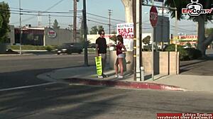 british brunette picked up for desk sex with big dick