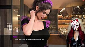 Kate explores the game in maid costume.