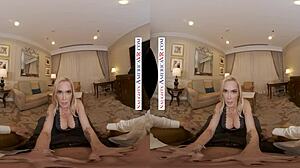 naughty america devon prepares for her play date with big cock and stockings