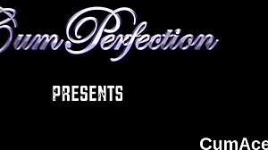 naughty hottie enjoys cumshot on face in pov blowbang