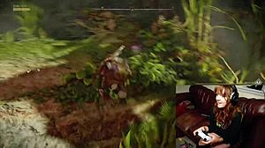 British gamer slut forgets cam on while masturbating with dildo