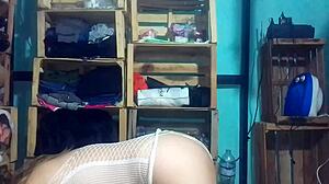 She puts on red white dress and we fuck doggystyle hard!