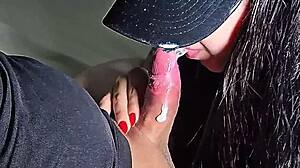 Fucked stepsister without removing blue panties.