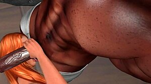 a splash of color with big black cock in interracial anime hentai redhead