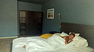 Beauty Monika Fox teases with fake tits in morning cream