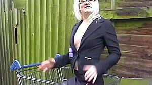 little miss chaos exposes tits in public alley
