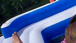 nicebigddd gives outdoor blowjob to milf couple 😍