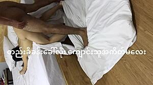 Intense Hotel Sex with Moaning Myanmar College Student in Hardcore Doggystyle Fucking Bent Over.