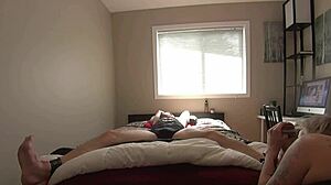 Milf Teases Bound Boyfriend's Sensitive Feet and Cock with Licks Part 1