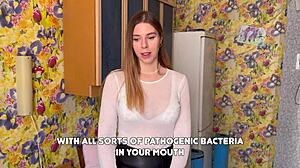 وااو، قذف نابض في فم الممرضة، ساخن جدا!