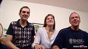 cuckold, why join dumb girlfriend in german threesome mess?