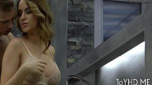 teen sweetheart in rough competition, getting small tits sucked and deep fucked