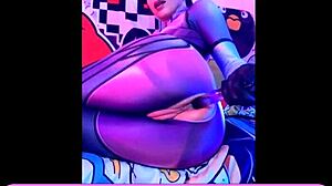 Alicebong in Widowmaker cosplay with toys