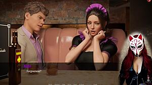 Kate explores the game in maid costume.