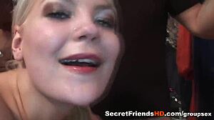 busty blonde gets gangbanged by dudes, wow! 😍