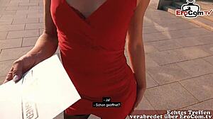 German Man Meets Brunette Teen Model For Outdoor Fuck