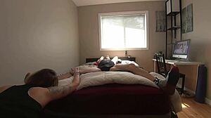 Milf Teases Bound Boyfriend's Sensitive Feet and Cock with Licks Part 1