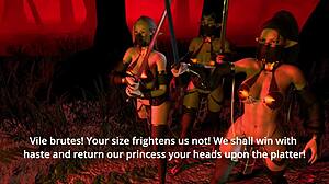 Monster cocks pound fallen princess tits!