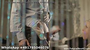 Beautiful blonde German girl gives passionate blowjob, feeling the pleasure.