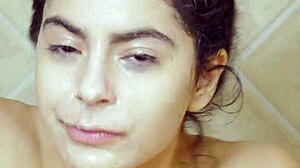 Petite brunette says, join me in the shower for a massage