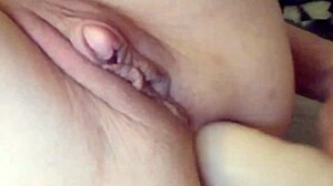 milf with big clit masturbates using huge dildo for anal penetration