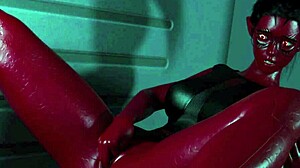 Projekt Passion: Busty alien reporter fingers herself on commute.