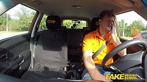 Ginebra Bellucci gives blowjob during fake driving lesson