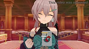 Qingque takes Jing Yuan deep with wet pussy play