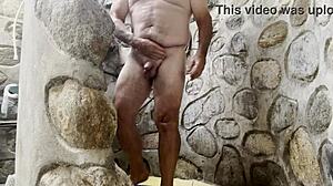 Fat daddy drops soap for date