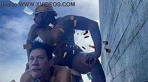 Daddyblackxxx1 pounds ericsockz outdoors in the wild! 🌳😈