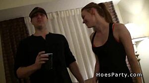 two amateur couples sucking fucking at homemade party with tits 4 some