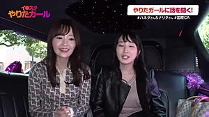 Girls deep kiss and squirt in cosplay costumes