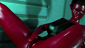 Projekt Passion: Busty alien reporter fingers herself on commute.