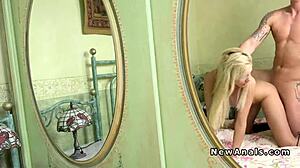 French Blonde Girlfriend Takes Monster Cock in Intense Anal Fucking