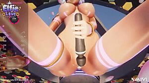 hentai vtuber elfie love plays w all her toys hush domi lush and squirts on her stream in vr and ass flexing 3d vrchat mmd