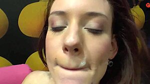 Slutty Euro Babe Craves Multiple Facials in Bizarre Blowbang