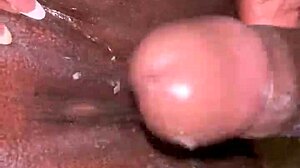 Fucking milf's pussy up close with monster cock till she creams