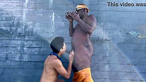 Daddyblackxxx1 pounds ericsockz outdoors in the wild! 🌳😈