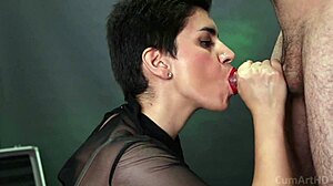 Cum Dripping from Mouth After Intense Blowjob