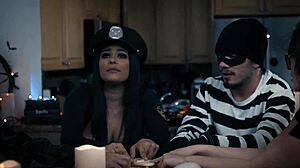 Stepbrothers hook up with Leana and Serena in orgy.