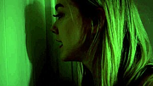 Milf bride teases with small tits in stockings, masturbating.