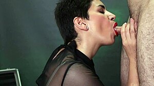 Cum Dripping from Mouth After Intense Blowjob