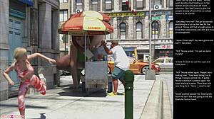 Big apple small gesture in 3d cartoon sex