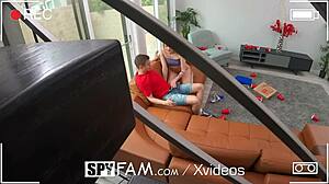 spyfam step sisters suck multiple big dicks in wild brunette compilation action. raw power unleashed in every scene.