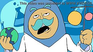 powertrip with clothes ripped in cartoon style