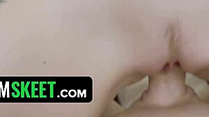 Blue eyed brunette babe reislin wants my milk after spicy challenge