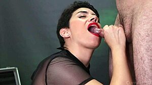 Cum Dripping from Mouth After Intense Blowjob